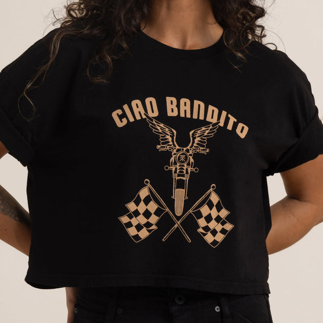Ciao Bandito Cropped Boxy Premium Tee - Black | Roark Australia