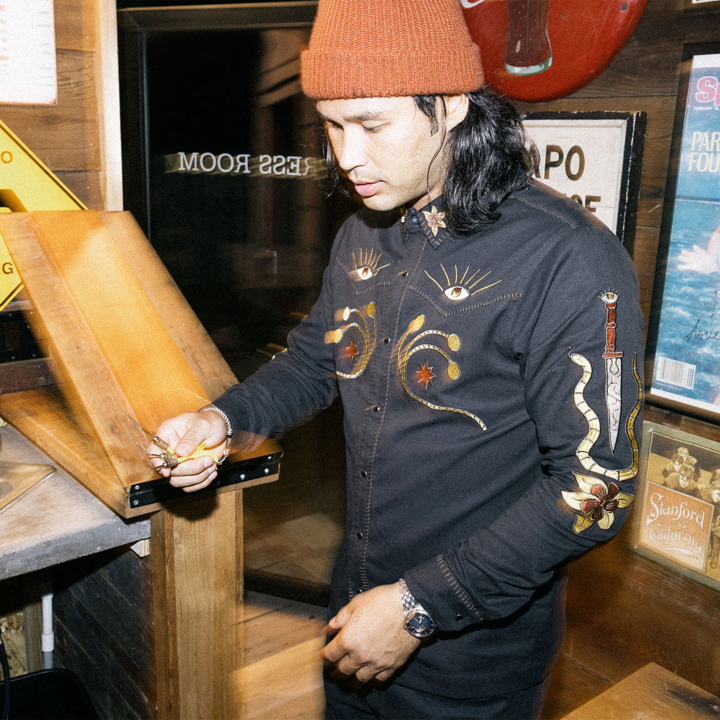 Gaucho Range Long Sleeve Button Up Shirt - Black Big Image - 2