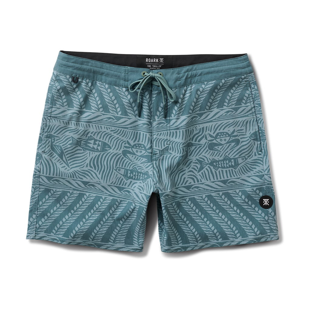 Roark adventure-ready boardshorts in serene green, perfect for outdoor and travel enthusiasts. Big Image - 1