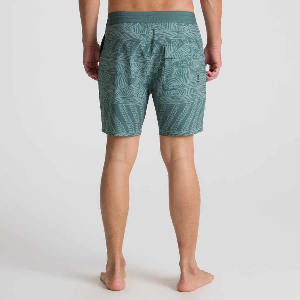 Close-up view of stylish Roark boardshorts featuring a unique pattern, perfect for outdoor and adventure lifestyles. Big Image - 5