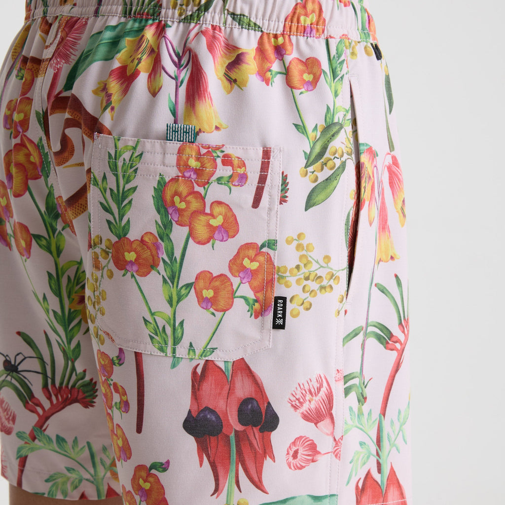 Vibrant pink Roark boardshorts ideal for outdoor adventures and water activities. Big Image - 7