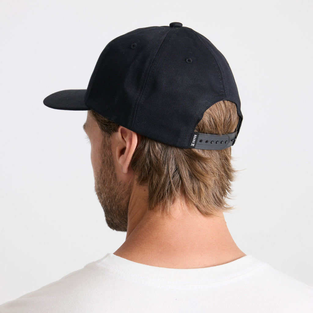 Stylish black cricket cap perfect for outdoor adventures and travel by Roark. Big Image - 6