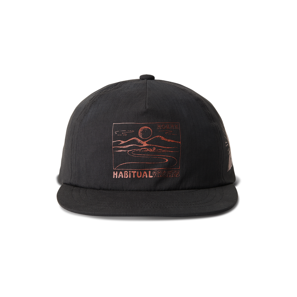 Roark black cricket cap, perfect for outdoor adventures and travel. Big Image - 1
