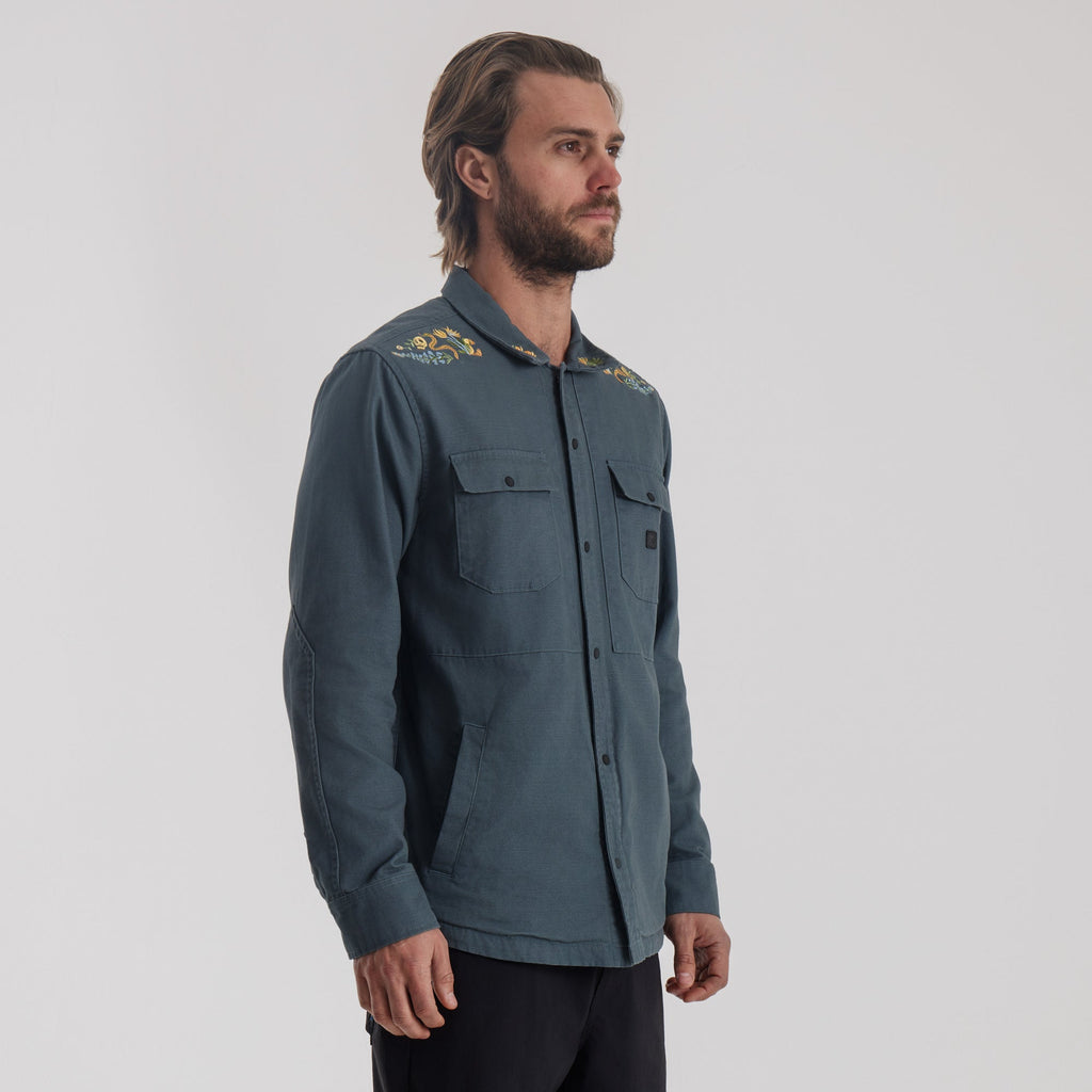 Roark Hebrides Unlined Jacket in Orion, showcasing a front view with a model wearing it. Big Image - 4