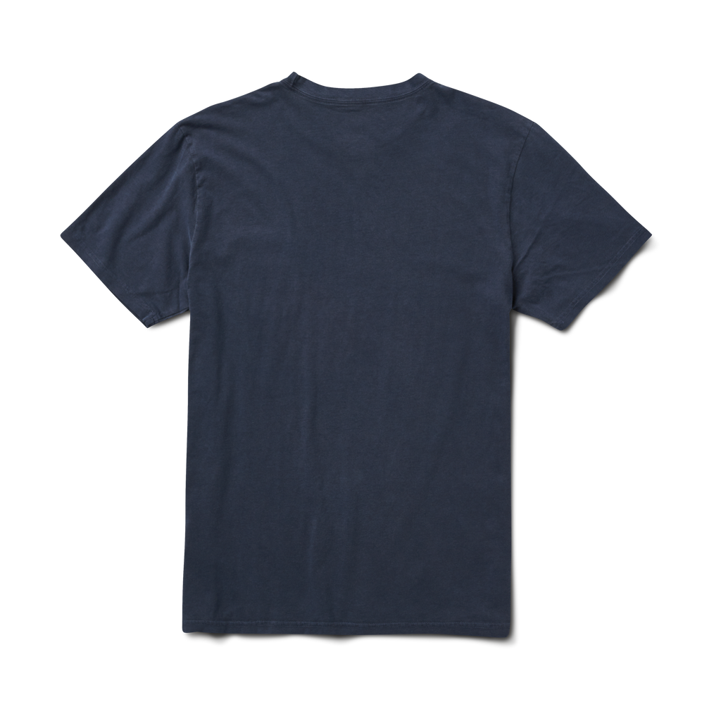 A close-up image of the Roark Made To Fade Short Sleeve Tee in Washed Navy, showcasing the details and craftsmanship. Shop the official Roark store now. Big Image - 2
