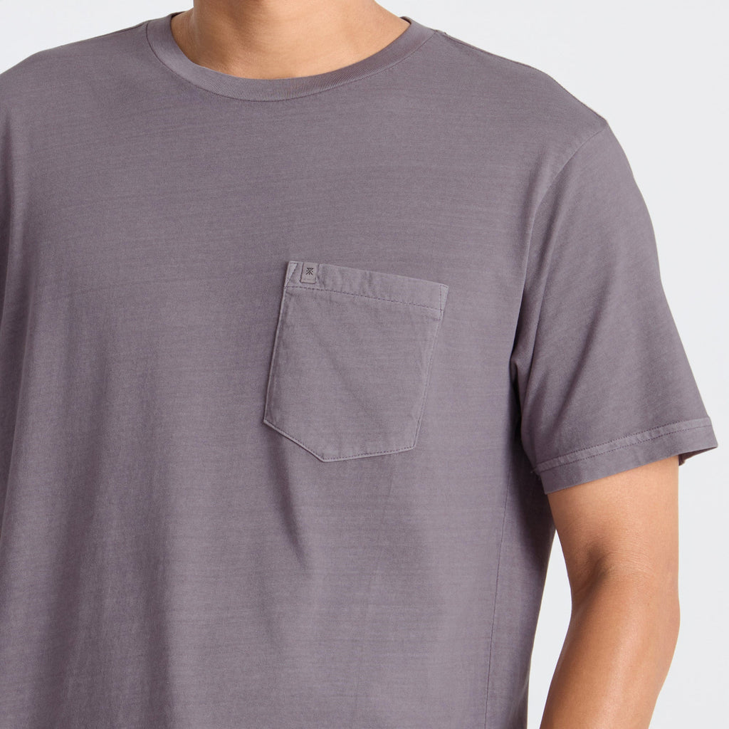Gray t-shirt with a pocket on a white background Big Image - 6