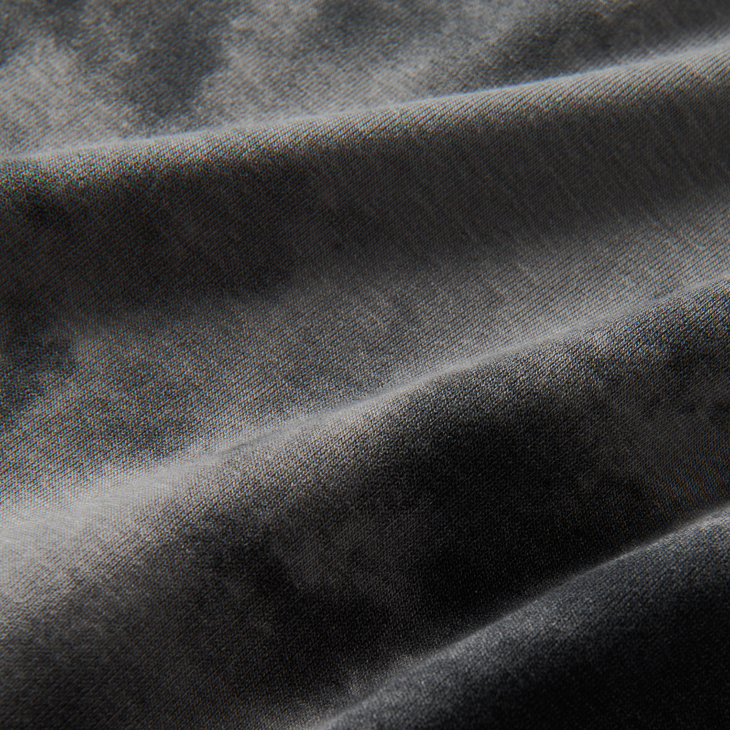 Detail of rugged denim and silver woven fabric with fur texture, embodying Roark's adventurous outdoor aesthetic. Big Image - 4