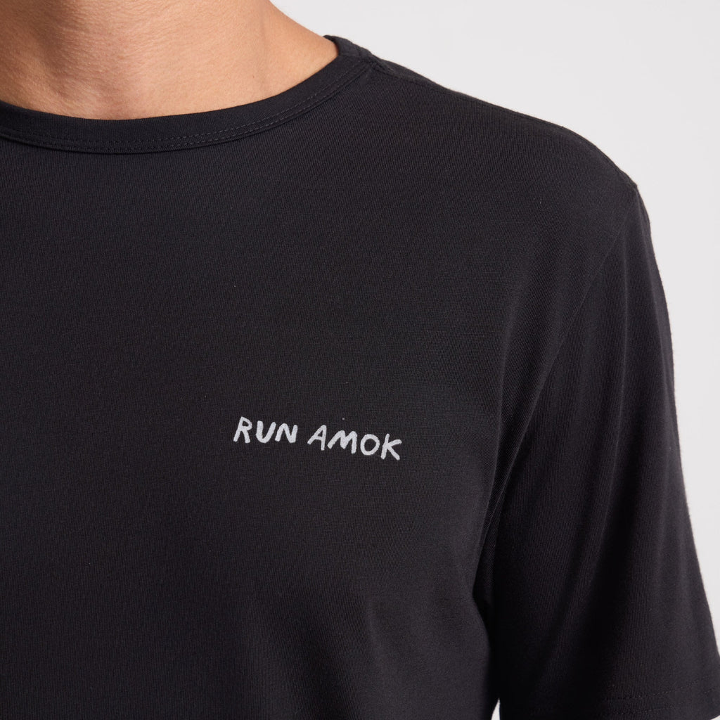 Active black shirt with visible sleeve detail, designed for outdoor and adventure activities by Roark. Big Image - 4