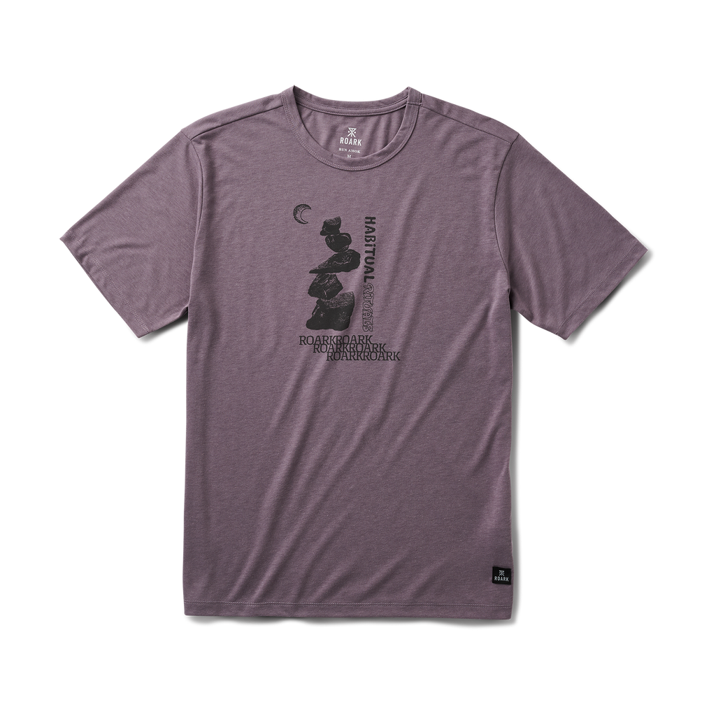 Active grey and white shirt with a dynamic sleeve design, perfect for outdoor adventures and travel, by Roark. Big Image - 1