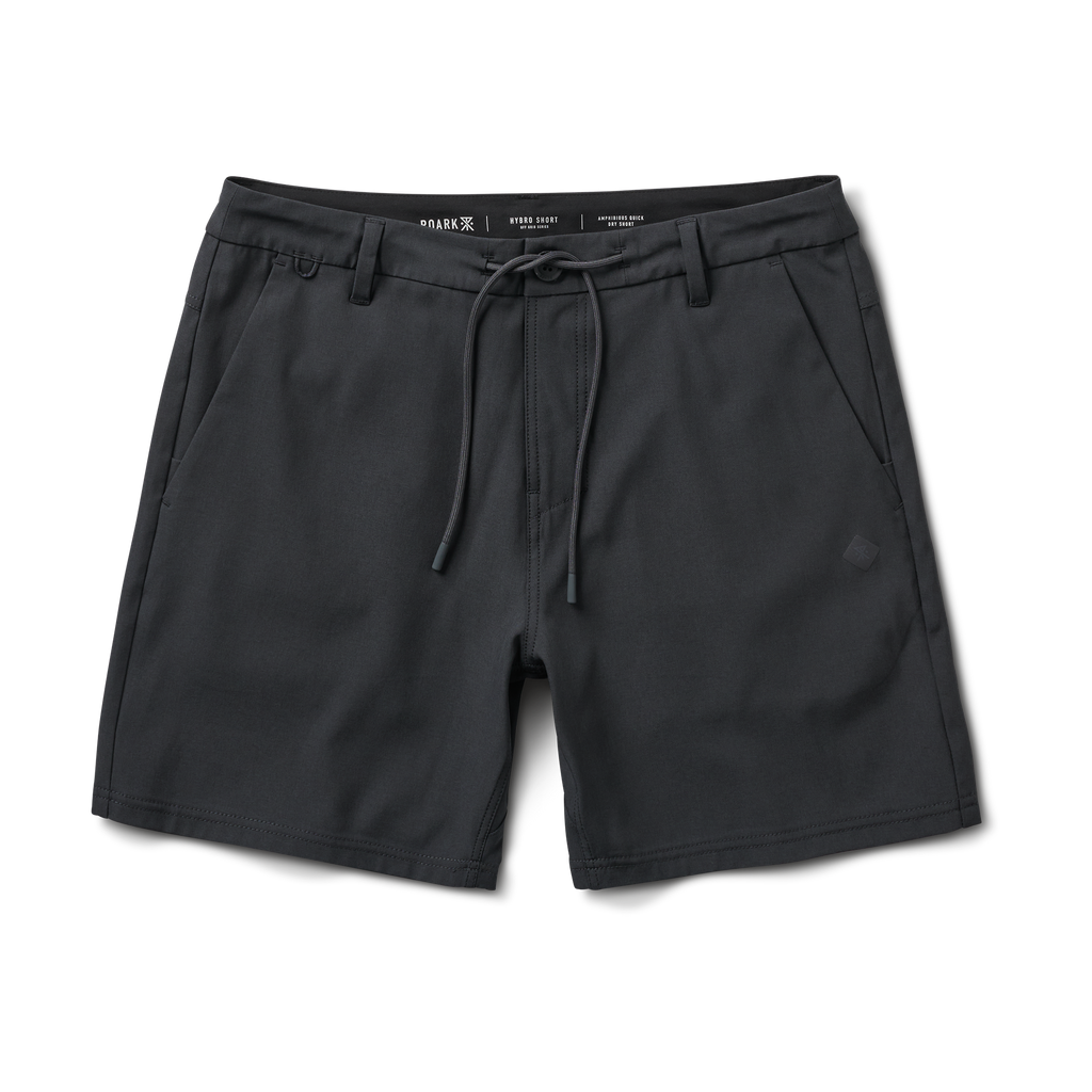 Roark Hybro Hybrid Shorts 18.5" in Black, close-up of the back. Big Image - 1