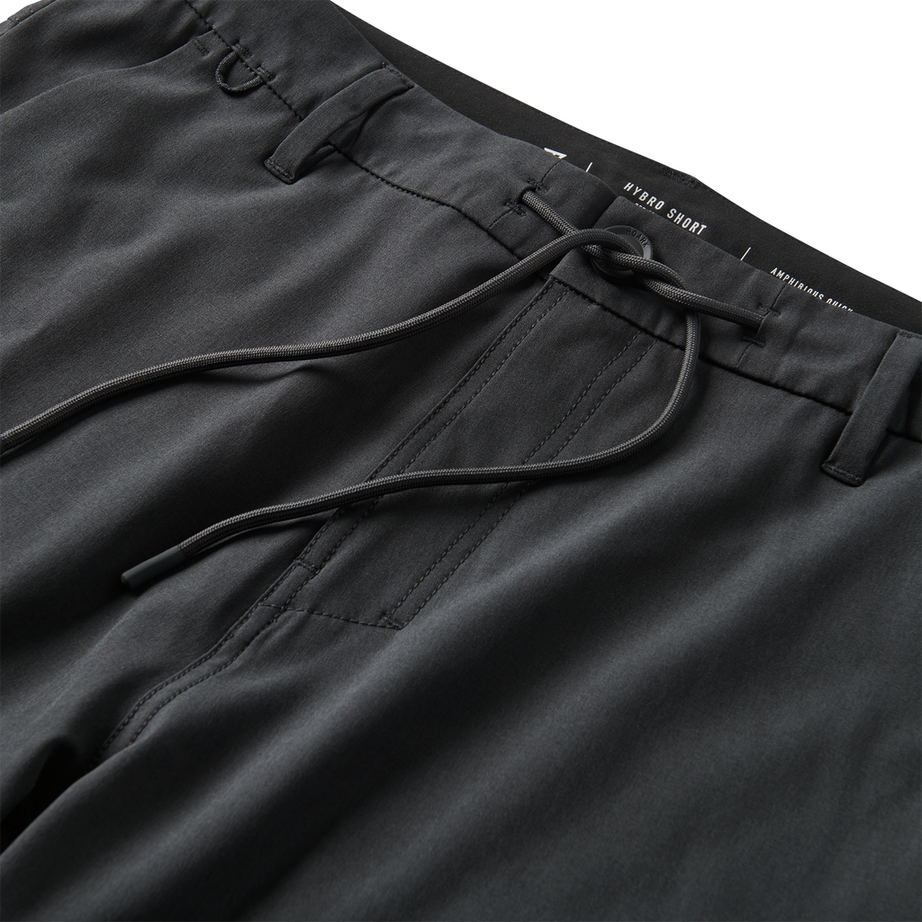 Roark Hybro Hybrid Shorts 18.5" in Black, close-up of the back, designed for a rugged and adventurous style. Big Image - 7