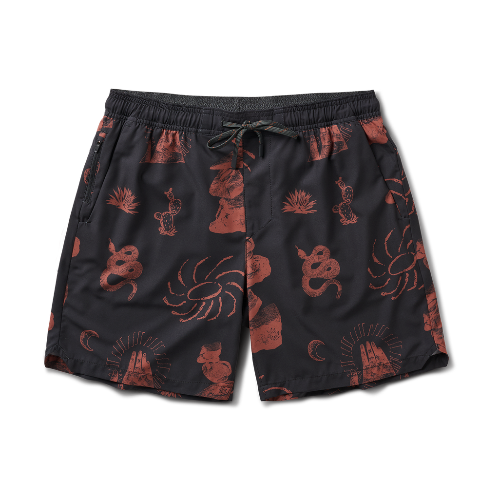 Versatile Roark active shorts in black, ideal for travel and outdoor adventures, featuring multiple pockets and a durable design. Big Image - 1