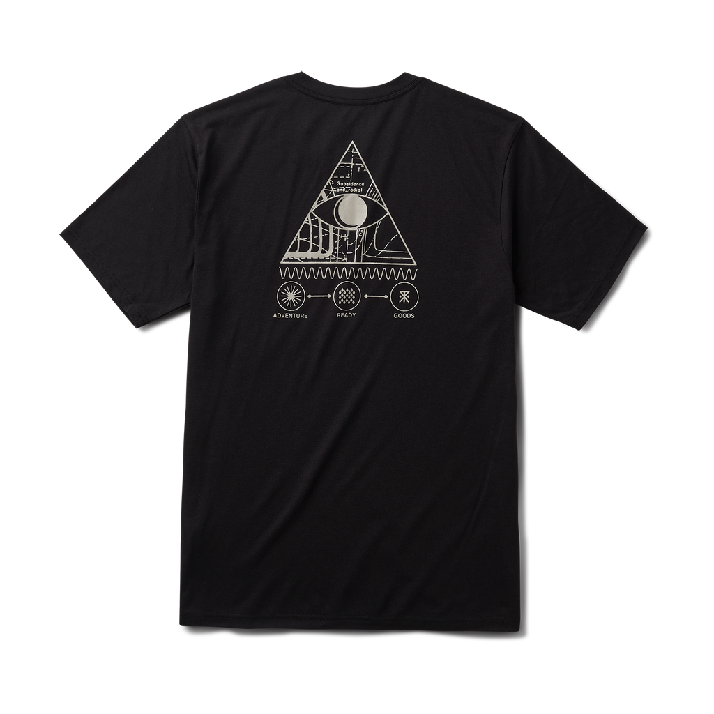 Roark active black shirt with a distinctive triangular graphic design, perfect for adventure and travel. Big Image - 1