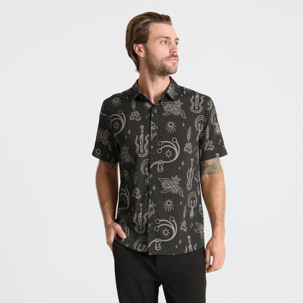 Bless Up Breathable Stretch Shirt - Black Print Big Image - 4
