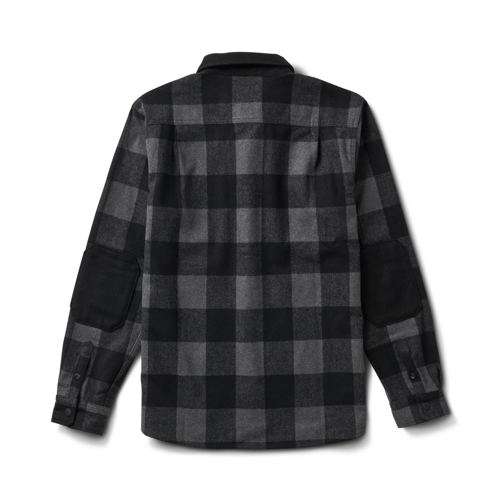 The back of Roark men's Nordsman Long Sleeve Flannel - Charcoal Plaid Big Image - 6