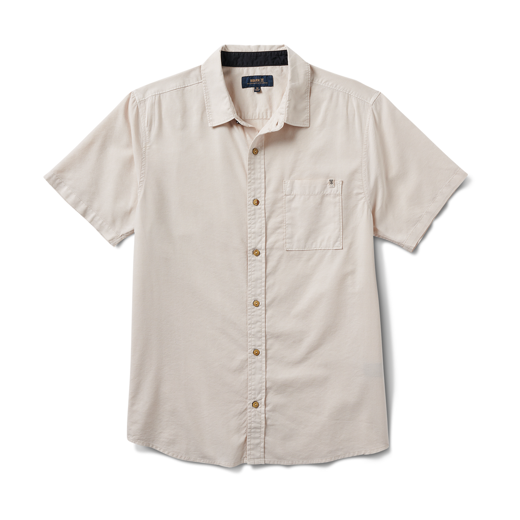 Made To Fade Short Sleeve Button Up Shirt - Washed Bone Big Image - 1