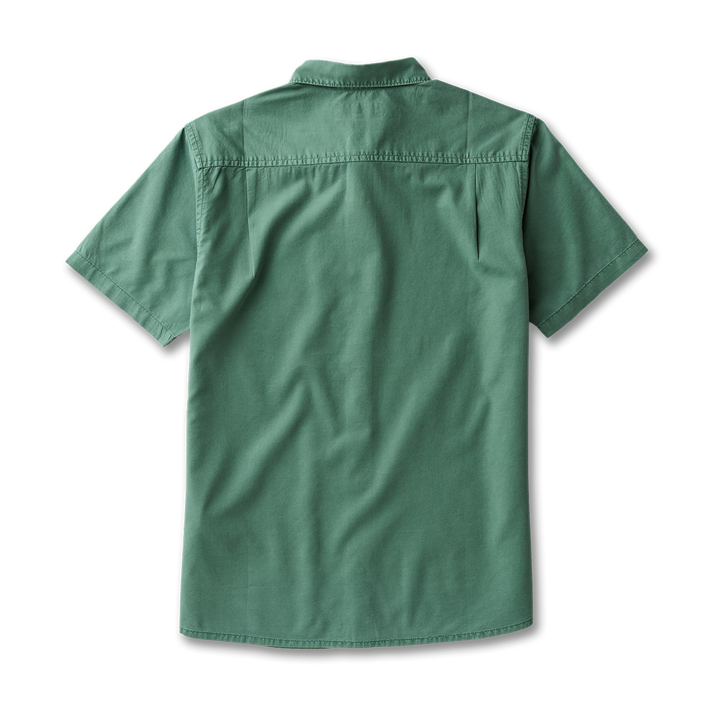 Close-up of a durable active shirt showcasing detailed collar and button design, ideal for adventure and travel by Roark. Big Image - 7