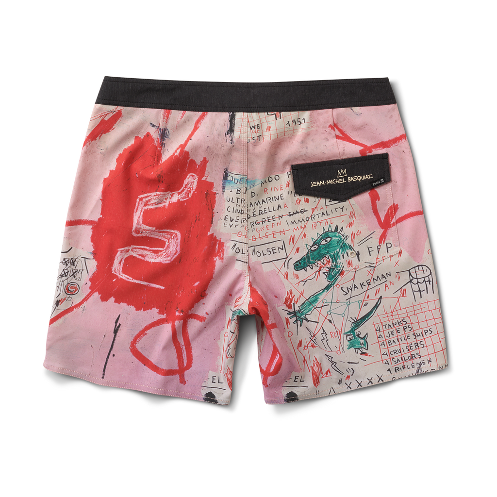 The back of Roark men's Passage Basquiat Boardshorts 17" - Pink Big Image - 6