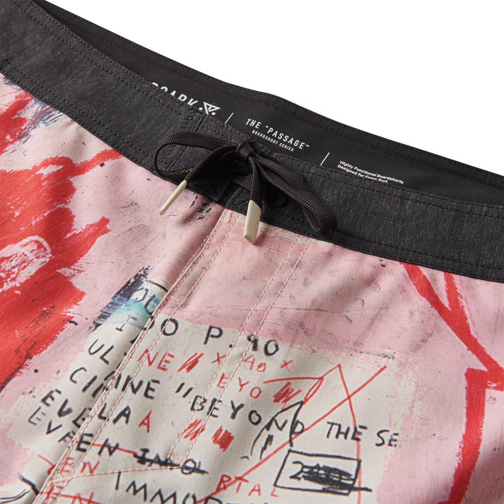 The details of Roark men's Passage Basquiat Boardshorts 17" - Pink Big Image - 7