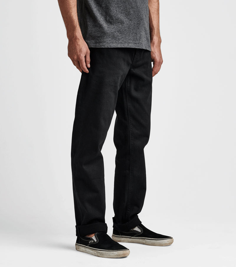 Hwy 128 Straight Fit Broken Twill Jeans - BLACK 2 Big Image - 3
