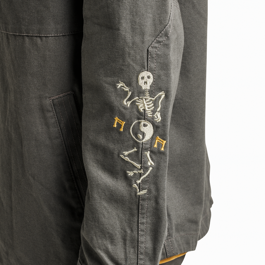 The on body view of Roark men's Hebrides Unlined Jacket - Charcoal Kampai Big Image - 6