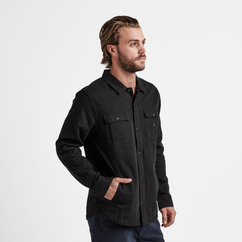 The model of Roark men's Hebrides Unlined Jacket - Black Big Image - 3