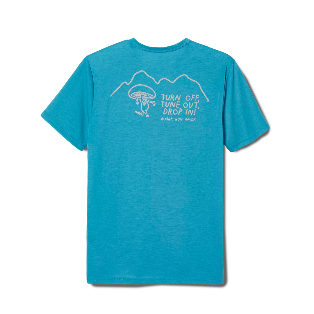 The back of Roark's Mathis Short Sleeve Knit - Tuned Out Turquoise Big Image - 5