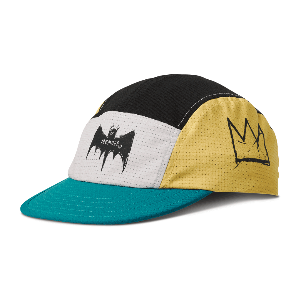 The details of Roark men's Run Camper Basquiat Strapback Hat - Samo Yellow Big Image - 1