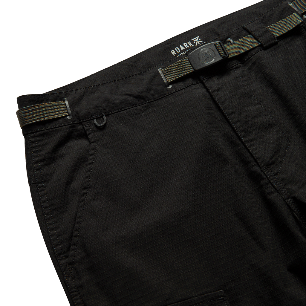 The front close up of Roark's Campover Cargo Pants in Black Big Image - 7