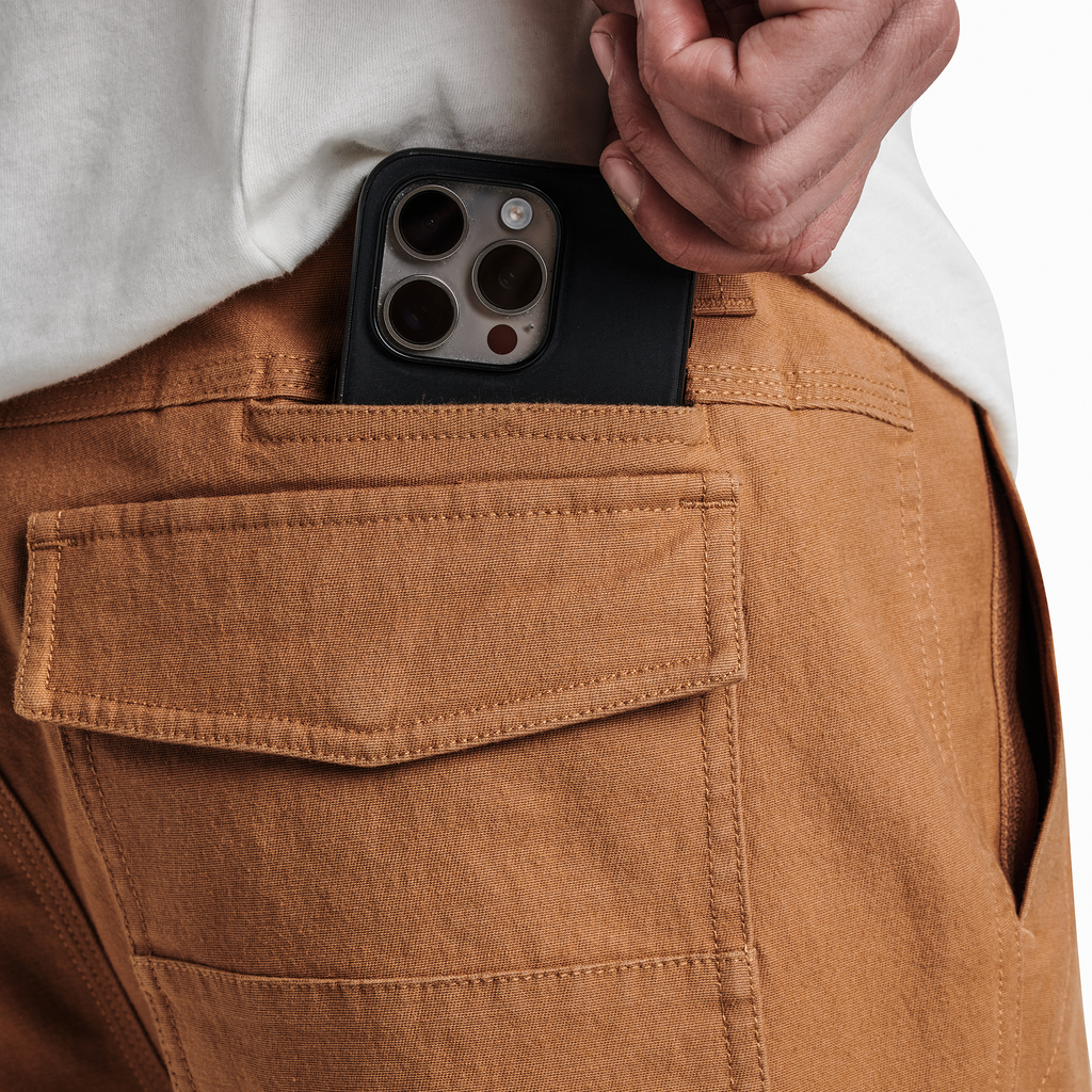 The best mobile phone pocket on pants. Roark men's Layover Utility Pants - Pignoli Big Image - 7