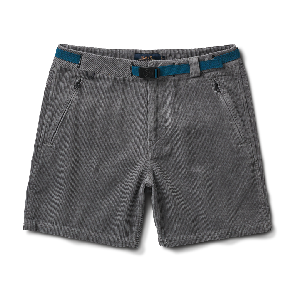 The front of Roark's Campover Cord Shorts - Grey Big Image - 1