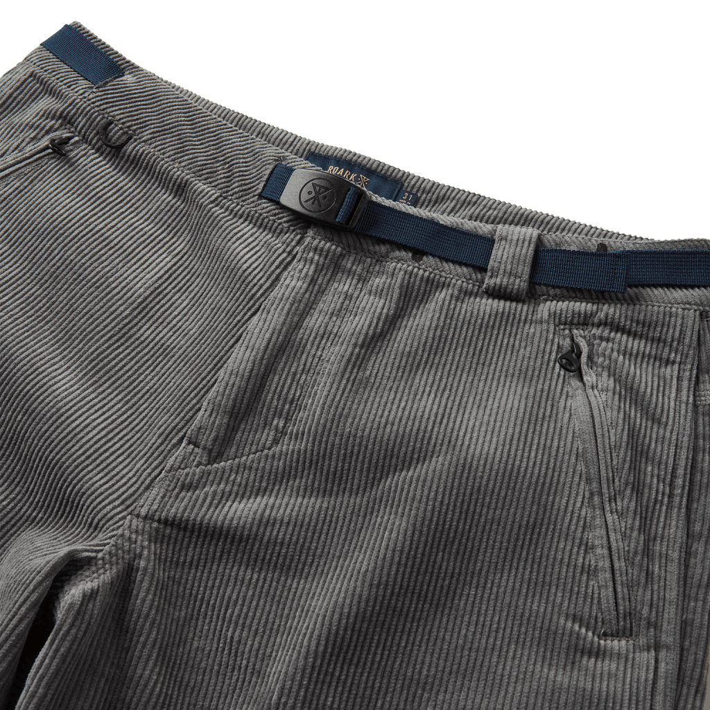 The front belt of Roark's Campover Cord Shorts - Grey Big Image - 9