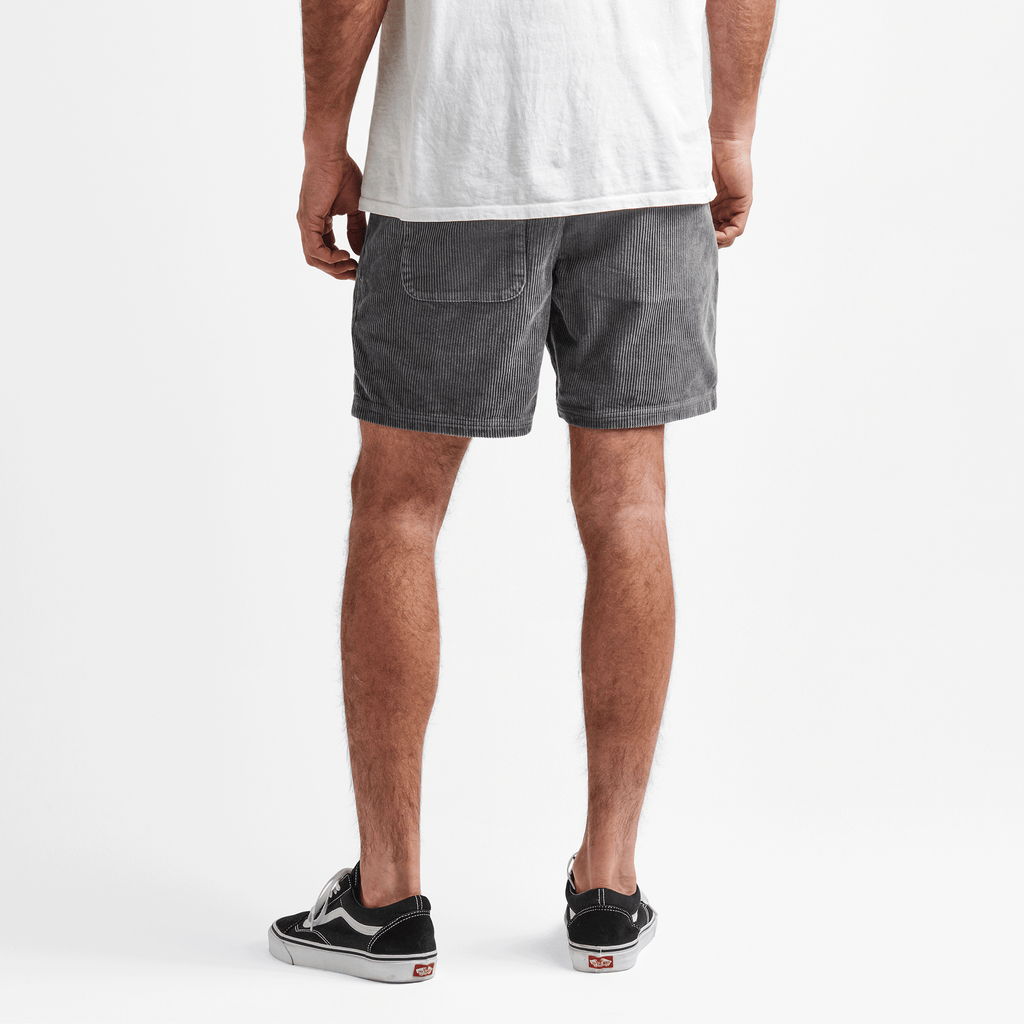 The on body view of Roark's Campover Cord Shorts - Grey Big Image - 3