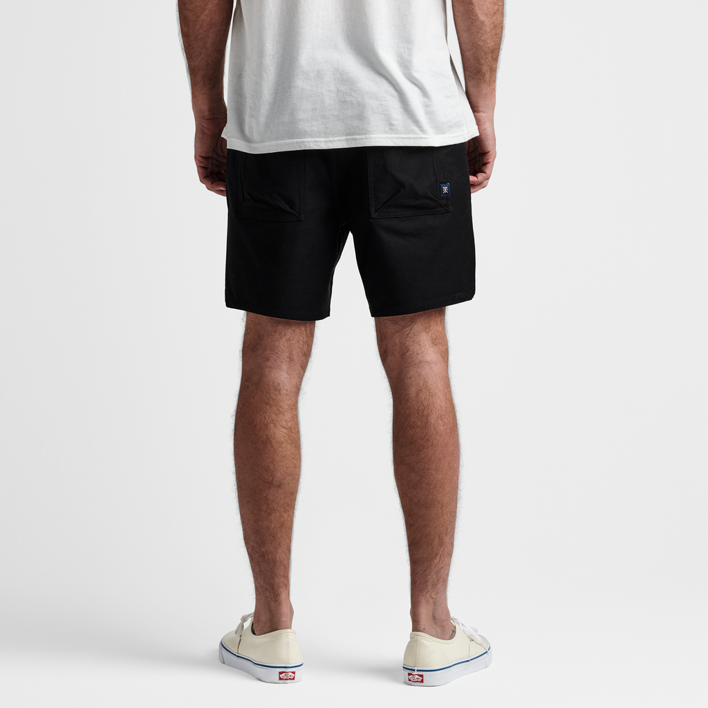 The model of Roark men's Layover Traveler Shorts - Black Big Image - 3