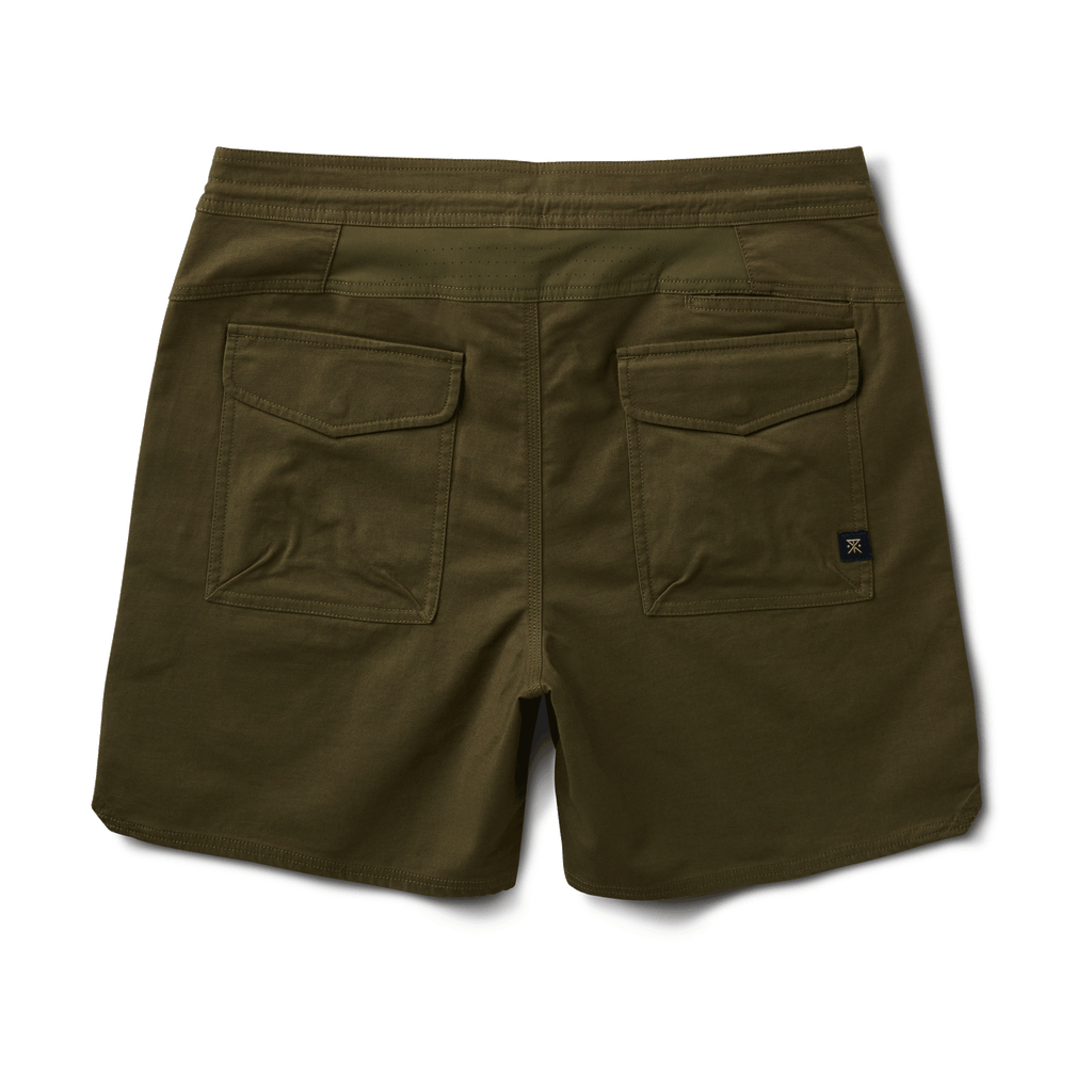 The back of Roark men's Layover Traveler Shorts - Military Big Image - 7