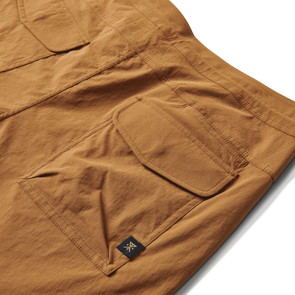 The materials, details, and designs of Roark men's Layover Trail Shorts - Pignoli Big Image - 11