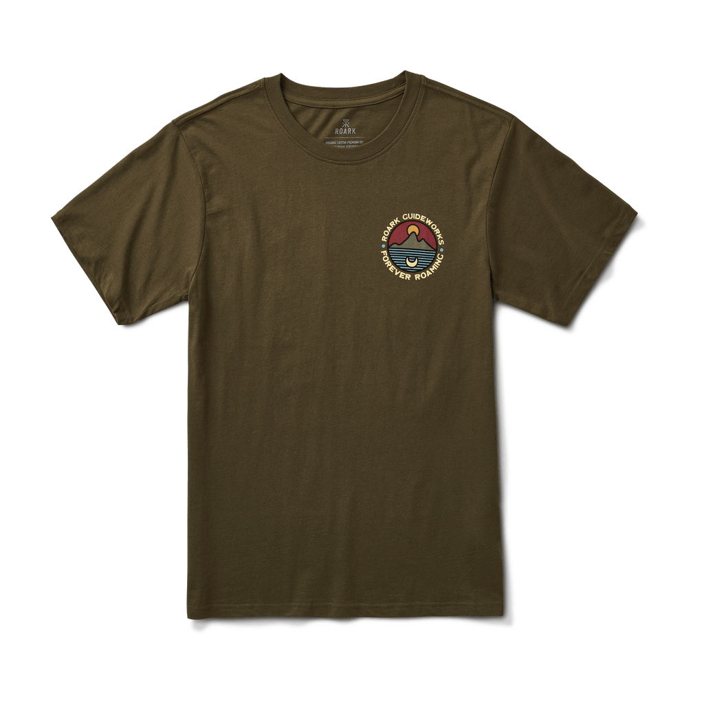 The front of Roark's Sun Up Sun Down Organic Cotton Tee - Army Big Image - 6