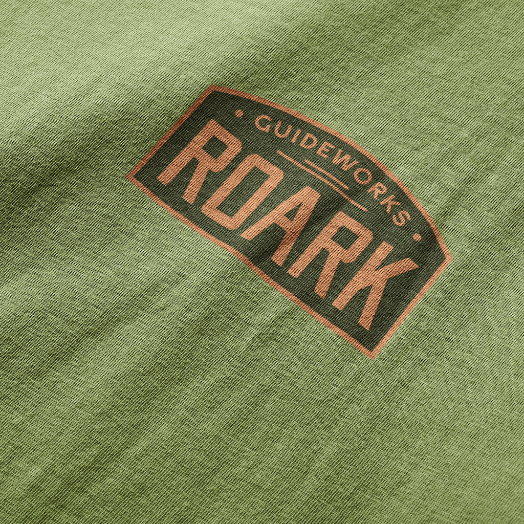 The close up of Roark's Guideworks Marquee Premium Tee - Jungle Green Big Image - 3