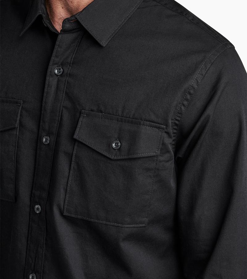 Well Worn Long Sleeve Button Up Shirt - Black Big Image - 7