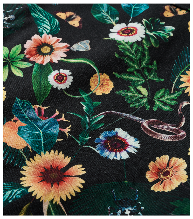 Menara Flora Button Up Shirt - Black Big Image - 9