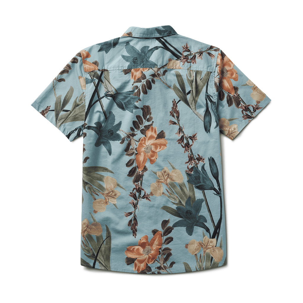 The back of Roark men's Journey Shirt - Dusty Blue Far East Flora Big Image - 6