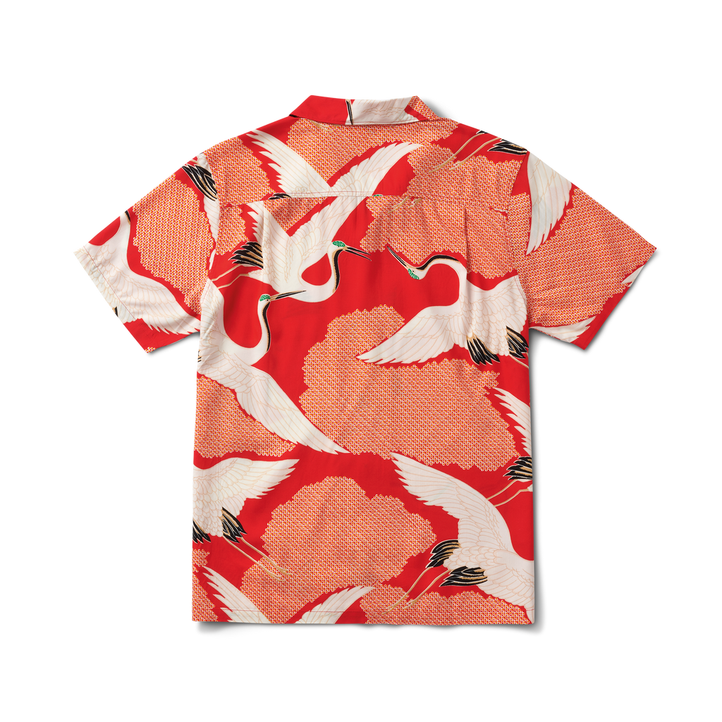 Gonzo Camp Collar Shirt - Hoffman Bright Red Vintage Crane Big Image - 6