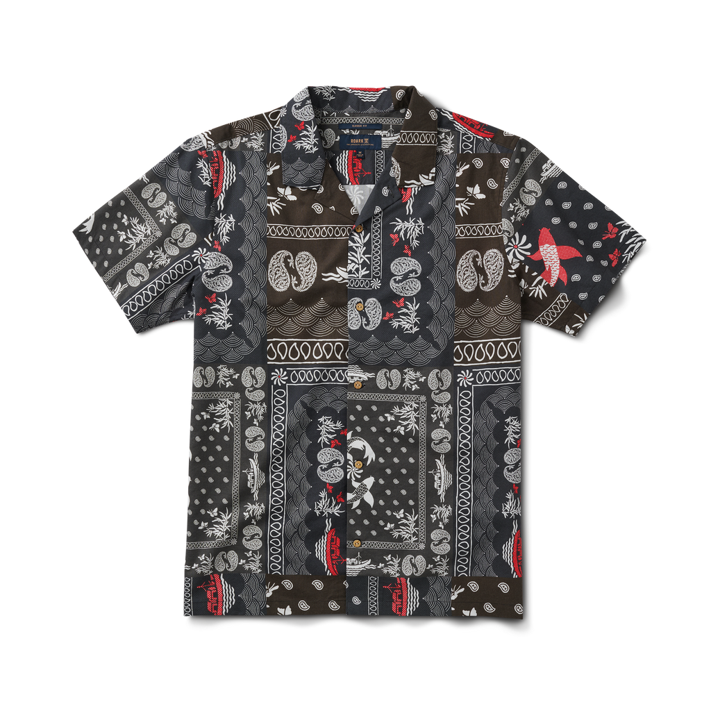 Roark men's Gonzo Camp Collar Shirt - Hachimaki Black Big Image - 1