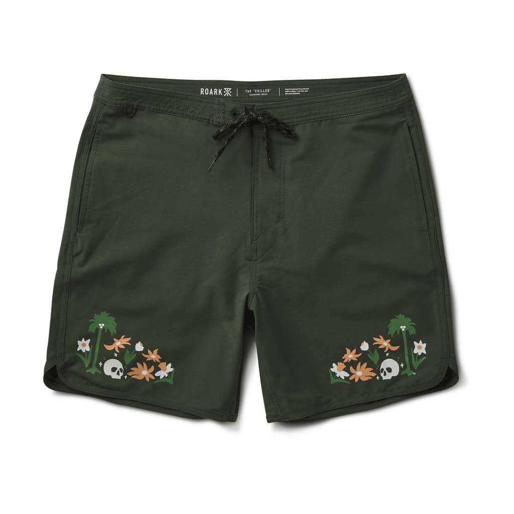 The front of Roark's Chiller Boardshorts 17" - Atoll Dark Military Big Image - 1