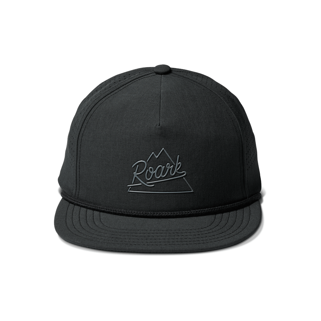 The front of Roark men's Explorer Hybrid Strapback Hat - Black Big Image - 1